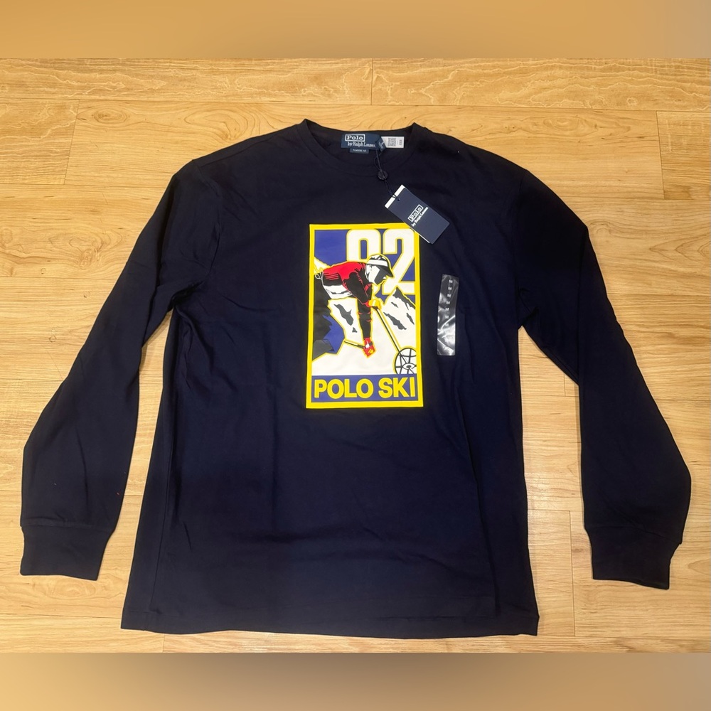 Polo Ralph Lauren Men’s Classic Fit Polo Ski 1992 T-Shirt Tee Blue NWT M